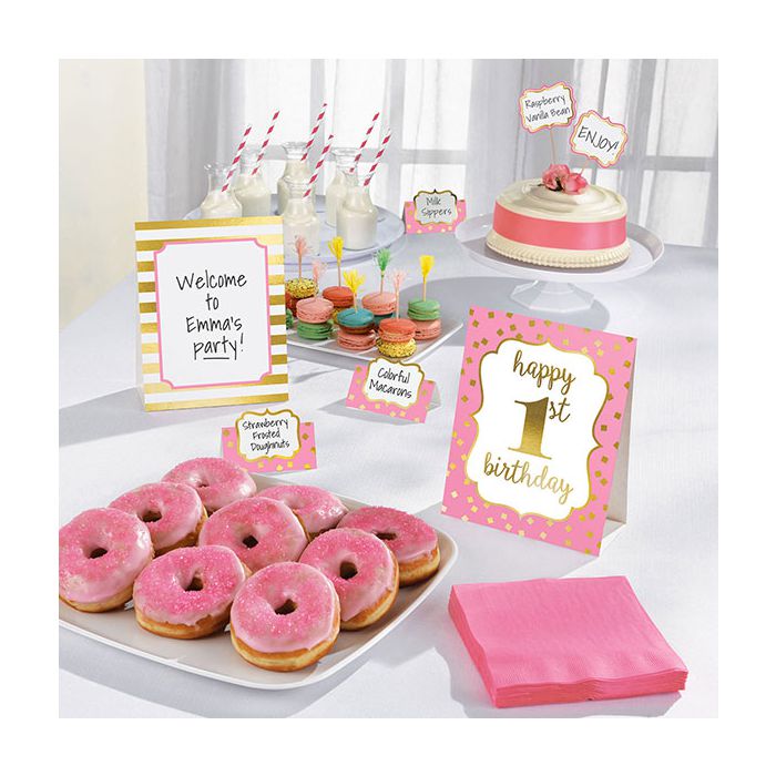 Decorazione Buffet 1° Compleanno Pz.12 Primo Compleanno Bambina main product photo