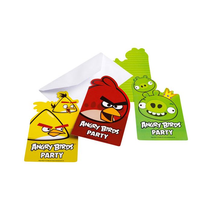 Inviti Angry Birds Pz.6 6 Biglietti 6 Buste main product photo