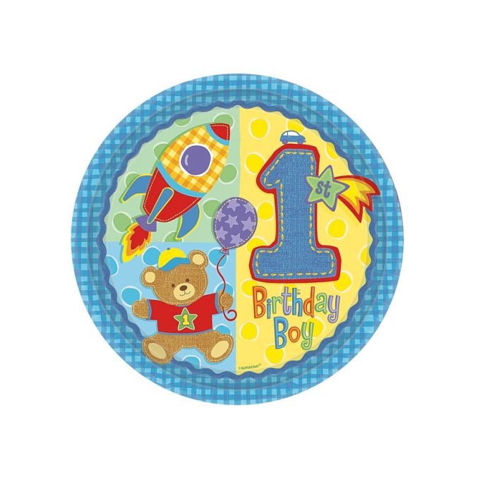 Piattini 1° Compleanno Bambino Pz.8 Cm.20.3 main product photo