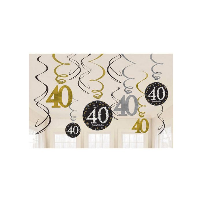 Decorazione 40° Compleanno Gold Pz.12 main product photo