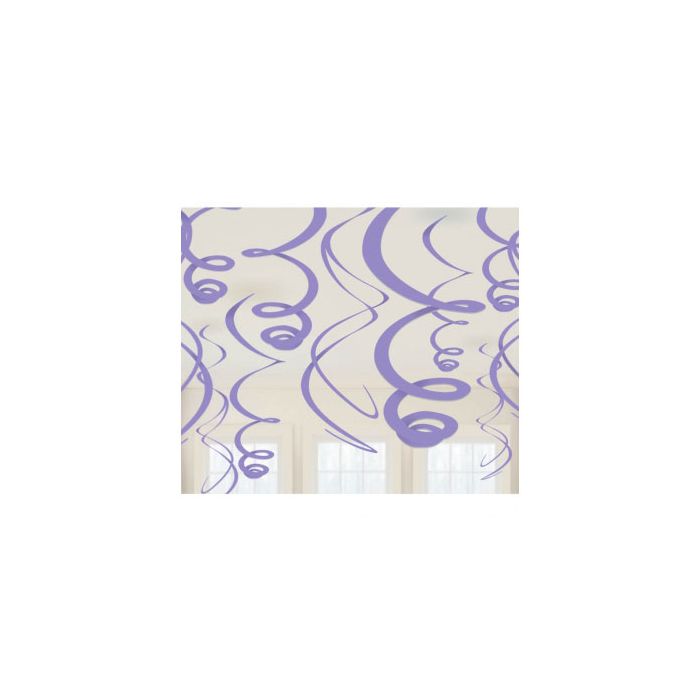 Decorazione Lilla Spirale Pz.12 Simpatiche Decorazioni Pendolo Da Cm.55.8 main product photo