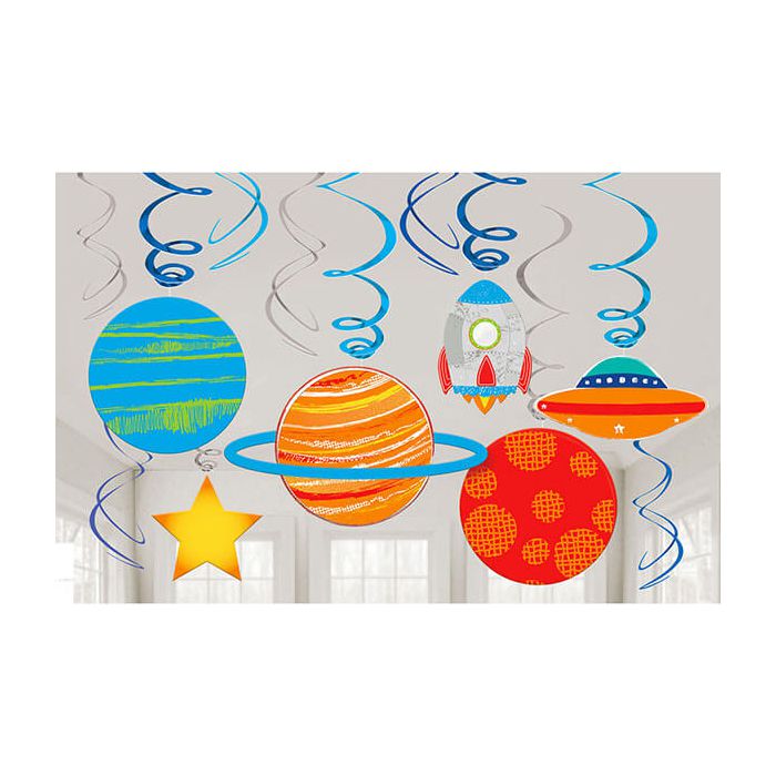 Decorazione Blast Off Pz.12 12 Decorazioni Spirali Blast Off Foil / Carta 61 Cm main product photo