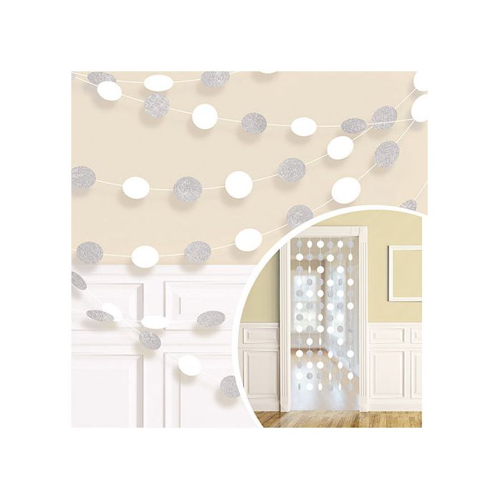 Decorazione Filare Bianca Pz.6 Decorazione Glitter Cm.213 main product photo
