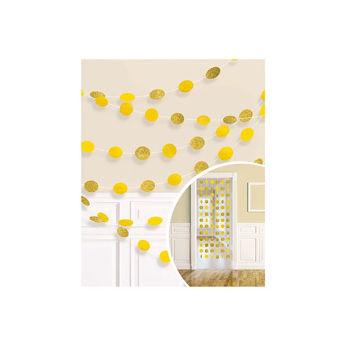 Decorazione Filare Gialla Pz.6 Decorazione Glitter Cm.213 main product photo
