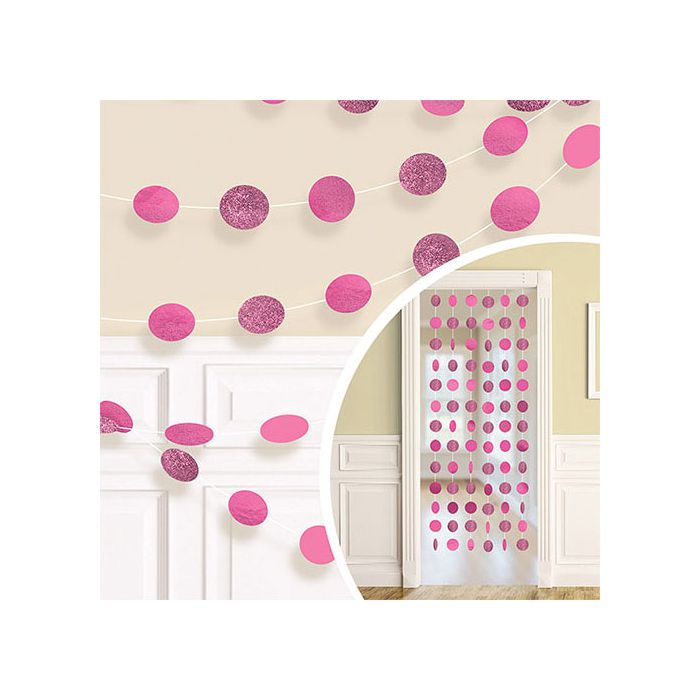 Decorazione Filare Rosa Pz.6 Decorazione Glitter Cm.213 main product photo
