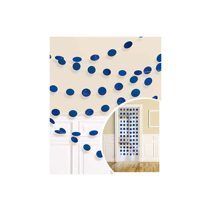 Decorazione Filare Blu Pz.6 Decorazione Glitter Cm.213 main product photo