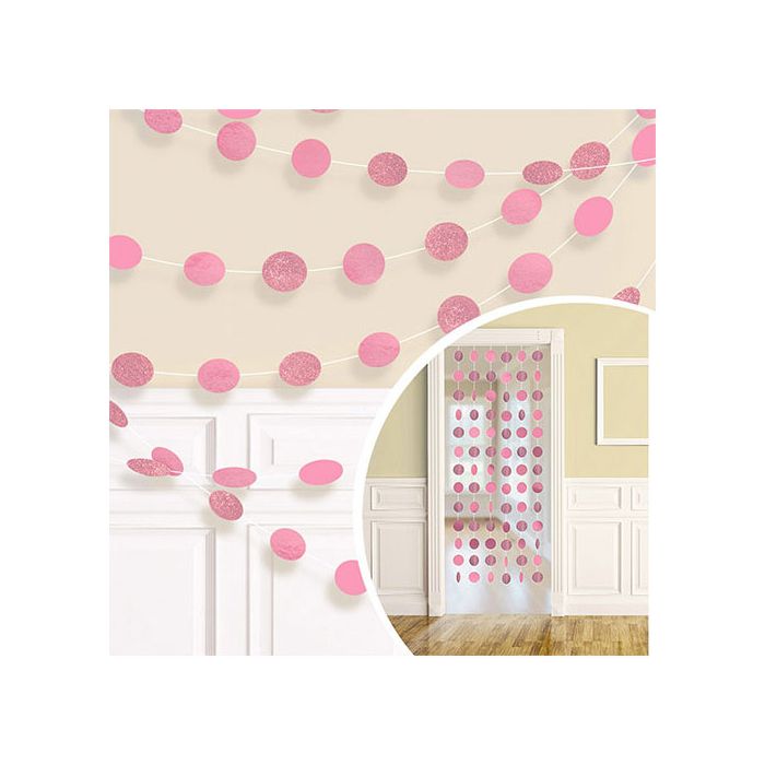 Decorazione Filare Rosa Light Pz.6 Decorazione Glitter Cm.213 main product photo