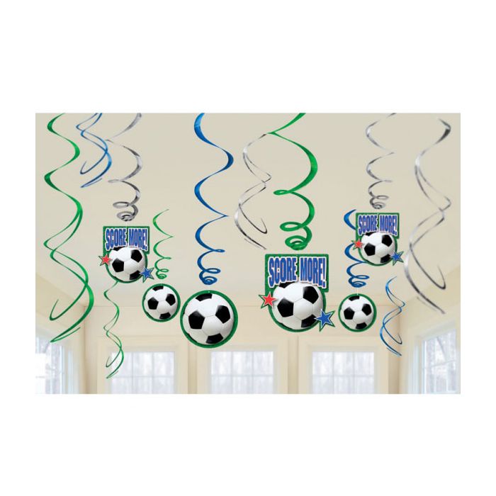 Decorazione Calcio Pz.12 Pc.6 X 61cm H Spirali E Sagome , Pc.6 X 17.7/12.7cm H Spirali main product photo