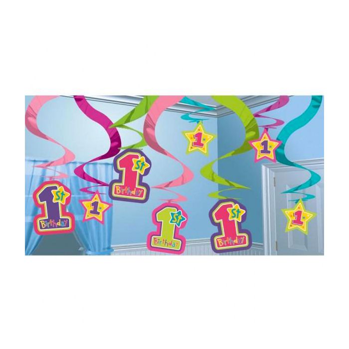 Decorazione 1° Compleanno Bambina Pz.15 Cm.61 main product photo