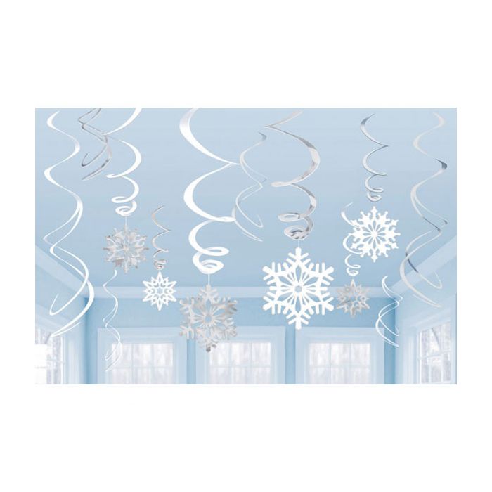 Decorazione Fiocco Di Neve Pz.12 Stelle Assortite Nelle Misure Cm.22.8 - Cm.12.7 main product photo