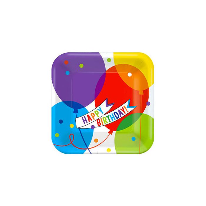 Piattini Happy Birthday Balloons Pz.18 Cm.17.7 Big Pack Pc.18 main product photo