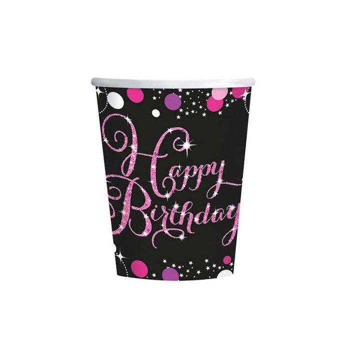 Bicchieri happy birthday pink pz.8 main product photo