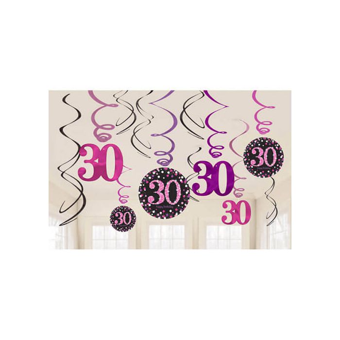 Decorazione 30° Compleanno Pink Pz.12 main product photo