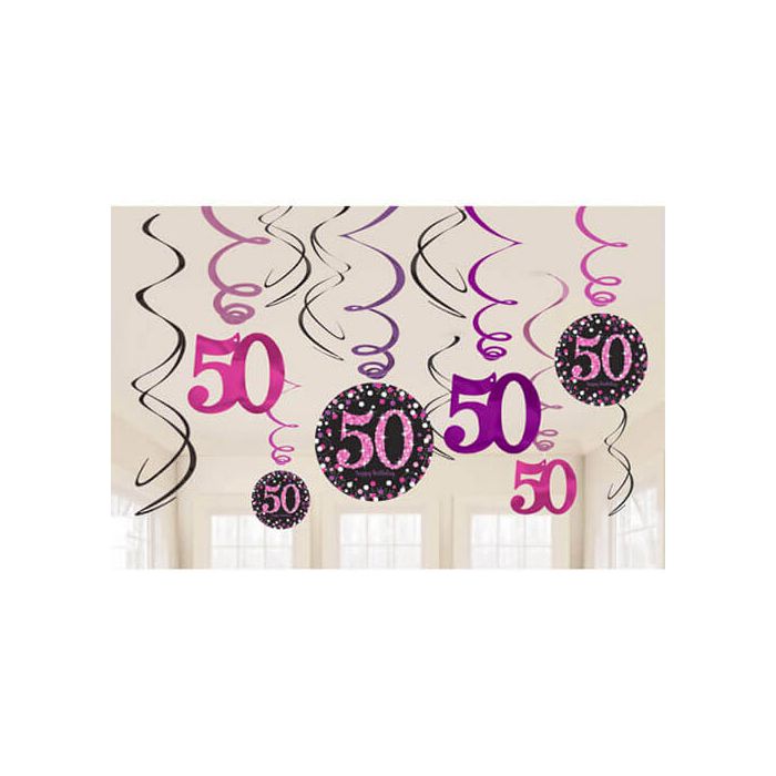 Decorazione 50° Compleanno Pink Pz.12 main product photo