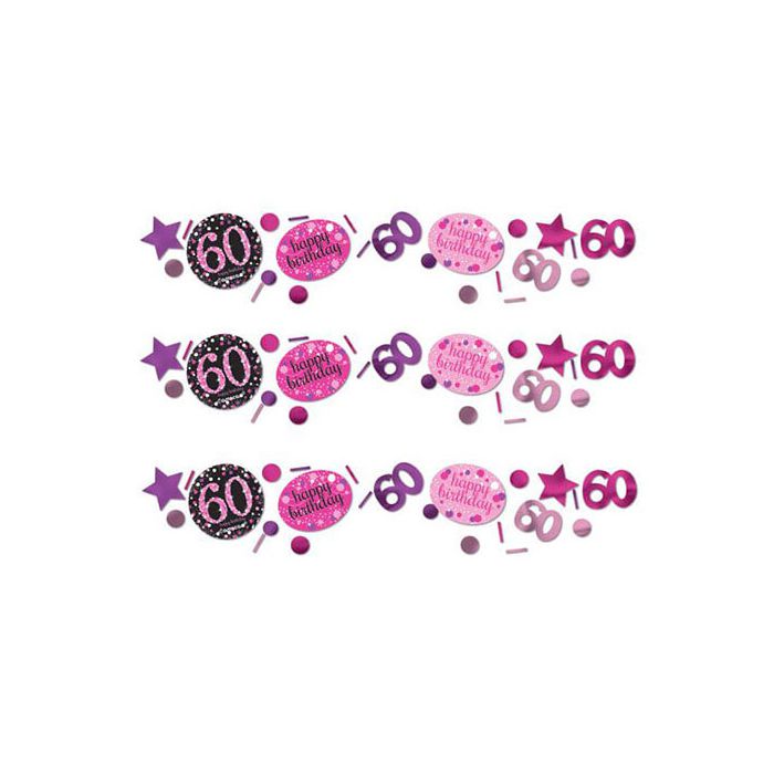 Coriandoli da tavola 60 Compleanno Pink Pz.1 Gr.34 main product photo