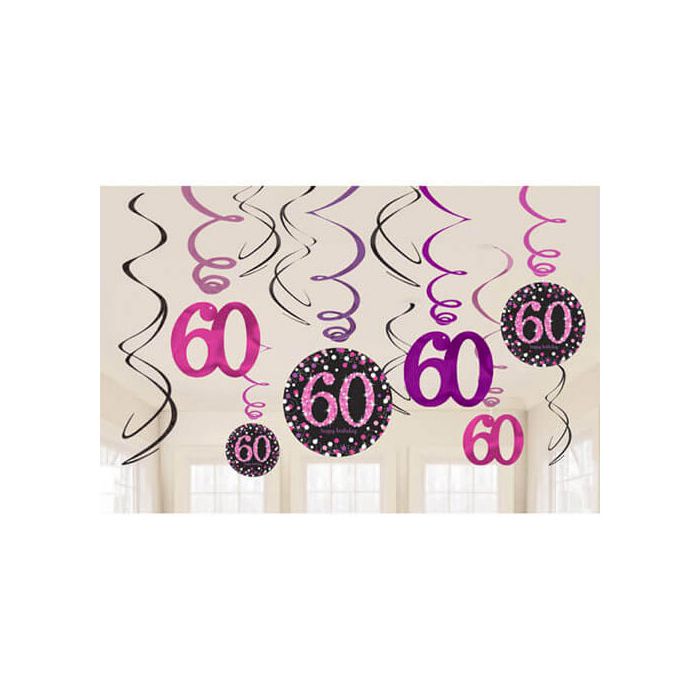 Decorazione 60° Compleanno Pink Pz.12 main product photo