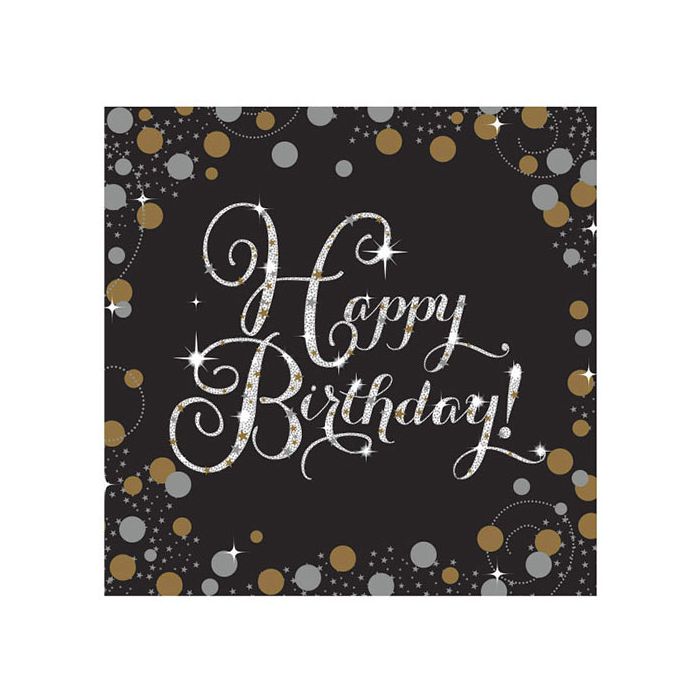 Tovagliolo Happy Birthday Gold Pz.16 Cm.33x33 main product photo