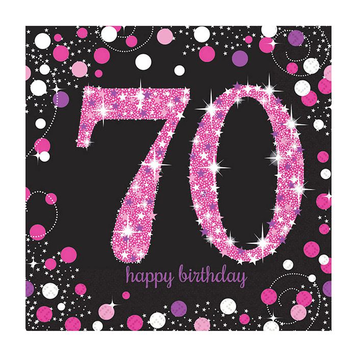 Tovaglioli 70° Compleanno Pink Pz.16 Cm.33x33 main product photo