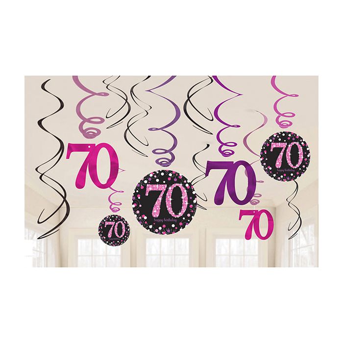 Decorazione 70° Compleanno Pink Pz.12 main product photo