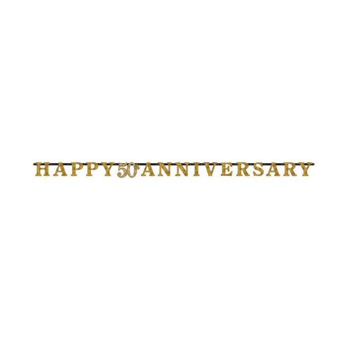 Festone 50" Anniversario Oro Pz.1 Mt.3 X Cm.17 main product photo
