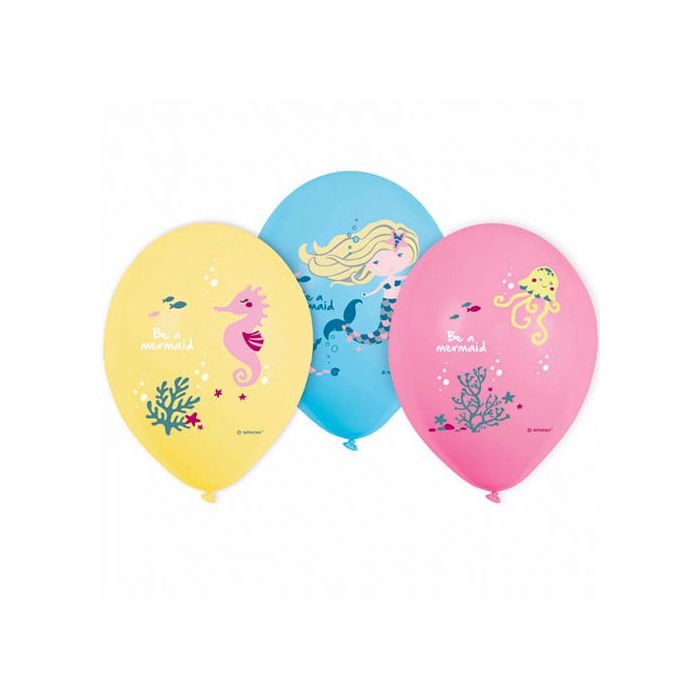 Palloncini Be A Mermaid Pz.6 Cm.28/11" 4c - Assortiti main product photo