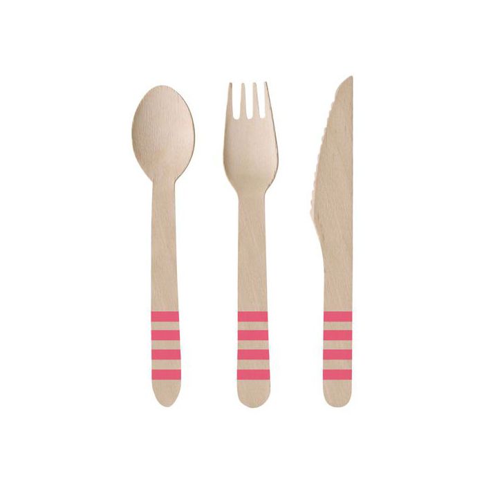 Set Posate Legno Fenicottero Pz.24 main product photo