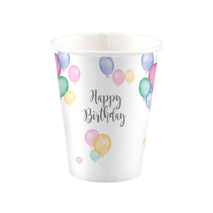 Bicchiere compleanno pastello pz.8 main product photo