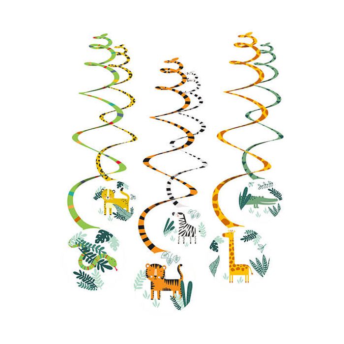 DECORAZIONE SPIRALE ANIMALI GIUNGLA PZ.6 main product photo