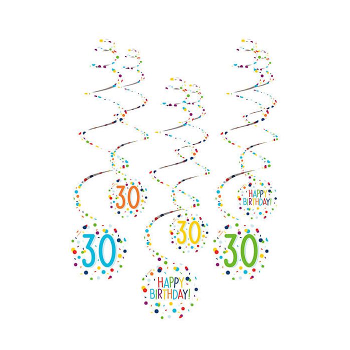 Decorazione Spirale Confetti 30 Pz.6 6 Decorazioni Spirale 30 Confetti Birthday Carta 61 Cm main product photo