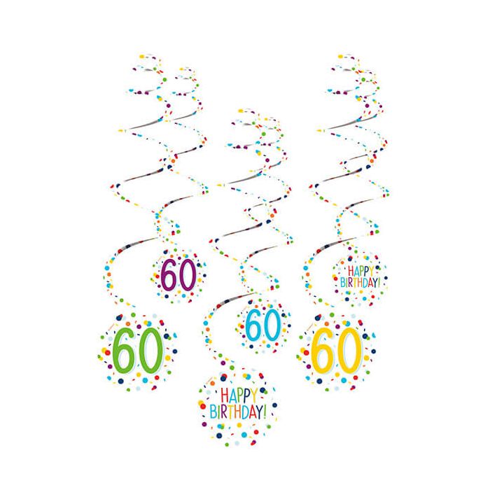 Decorazione Spirale Confetti 60 Pz.6 6 Decorazioni Spirale 60 Confetti Birthday Carta 61 Cm main product photo