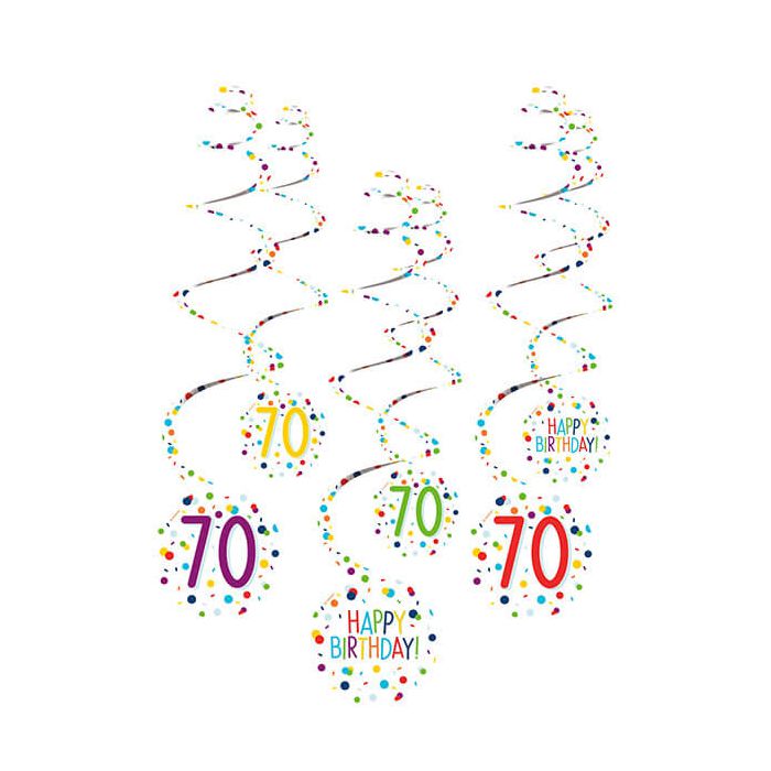 Decorazione Spirale Confetti 70 Pz.6 6 Decorazioni Spirale 70 Confetti Birthday Carta 61 Cm main product photo