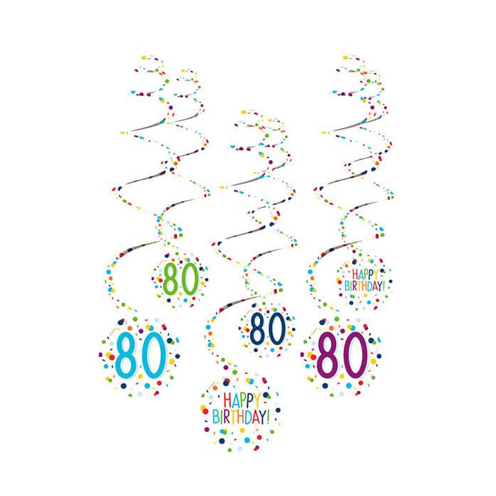 Decorazione Spirale Confetti 80 Pz.6 6 Decorazioni Spirale 80 Confetti Birthday Carta 61 Cm main product photo