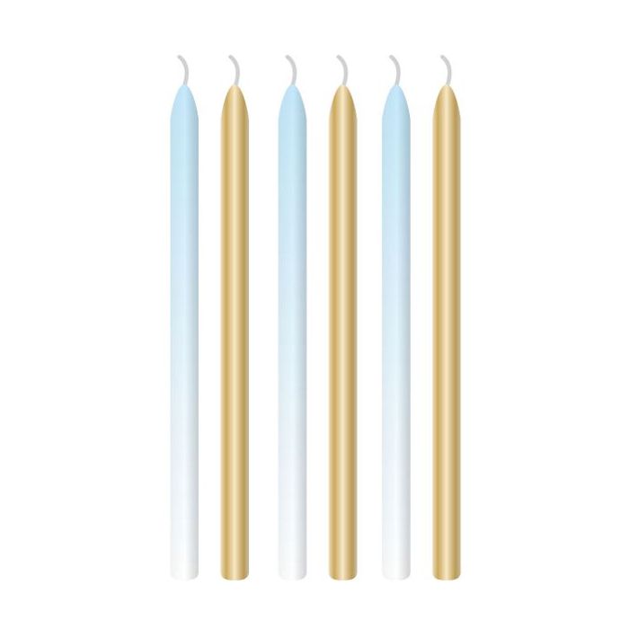 Candeline compleanno blu e oro pz.6 main product photo
