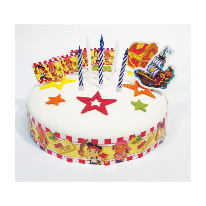 Kit Decorativo Jake E I Pirati Pz.19 2 Cuori Grandi 4 Bandierine 1 Contorno Torta 12 Candeline main product photo
