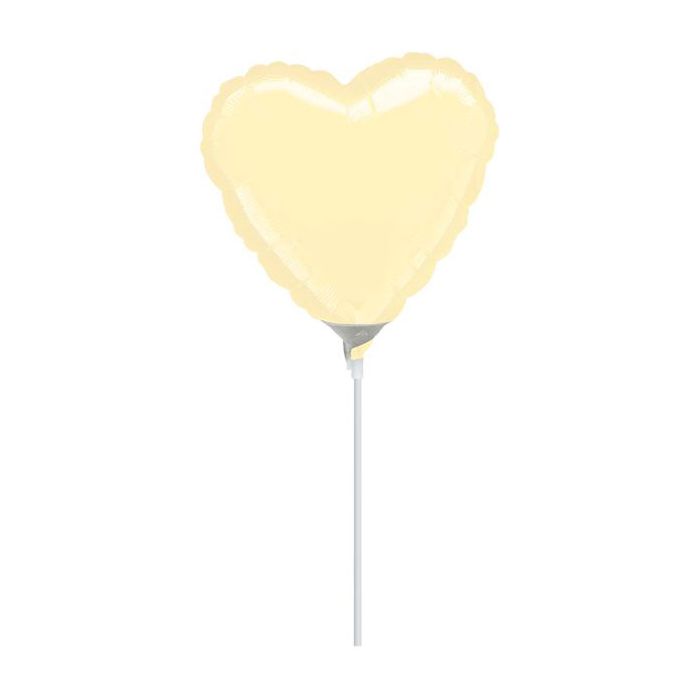 Palloncino Cuore Avorio 9" Pz.10 Mylar Cuore 9" Cm.23 Da Saldare Esclusa Bacchetta main product photo