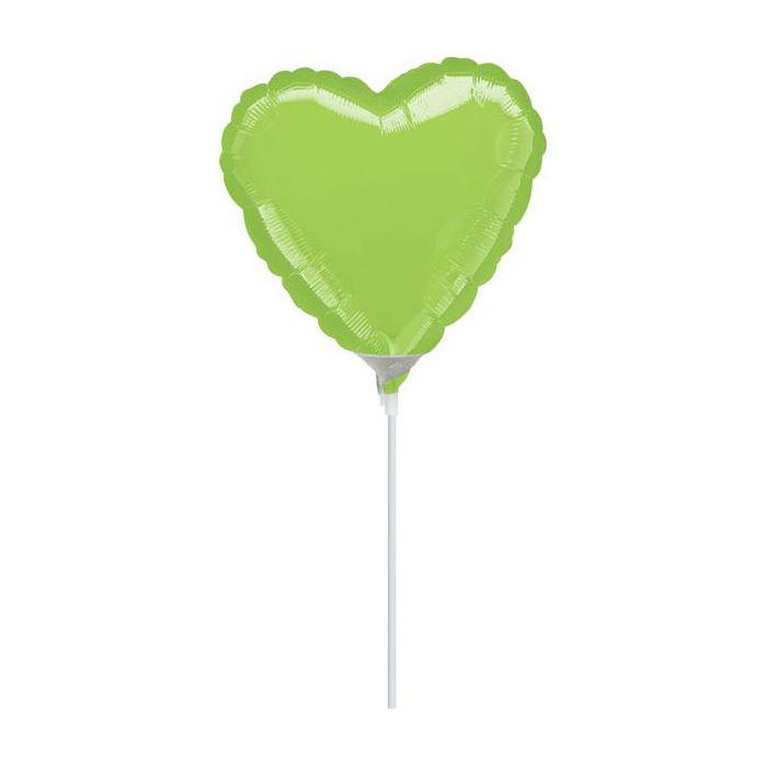 Palloncino Cuore Verde Lime 9" Pz.10 Mylar Cuore 9" Cm.23 Da Saldare Esclusa Bacchetta main product photo