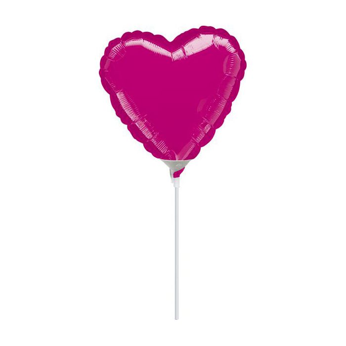 Palloncino Cuore Fuxia 4" Pz.10 Mylar Cuore 4" Cm.10 Da Saldare Esclusa Bacchetta main product photo