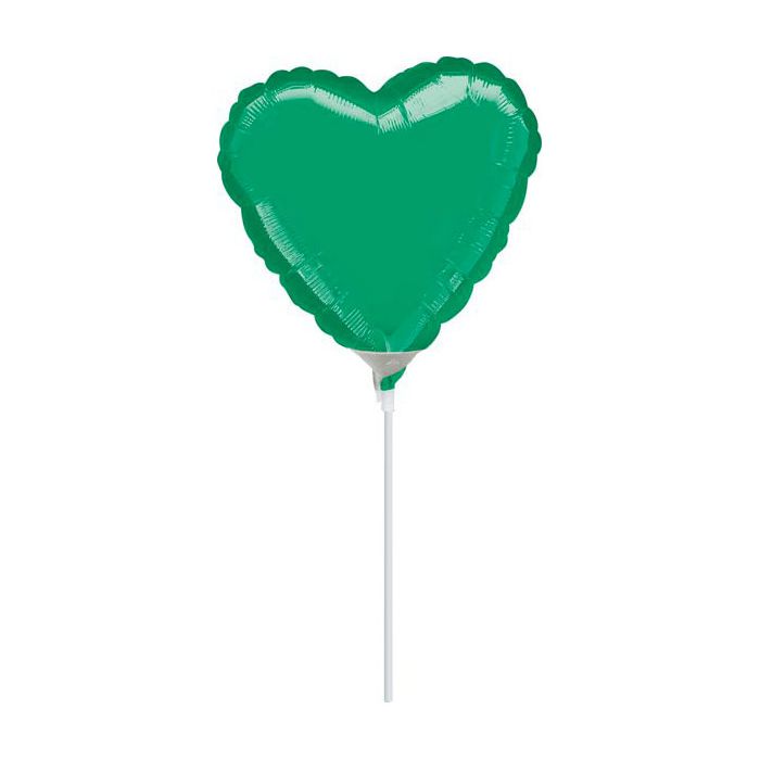 Palloncino Cuore Verde 4" Pz.10 Mylar Cuore 4" Cm.10 Da Saldare Esclusa Bacchetta main product photo