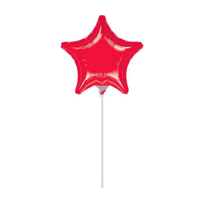 Palloncino Stella Rossa 4" Pz.10 Mylar Stella 4" Cm.10 Da Saldare Esclusa Bacchetta main product photo