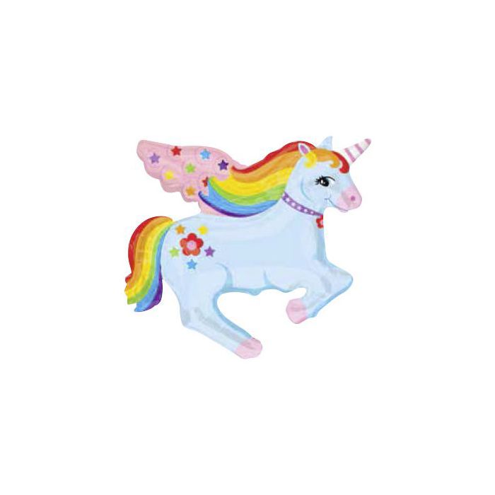 Palloncino Unicorno Arcobaleno Pz.10 Mylar Sagomato Cm.71 X Cm.71 main product photo