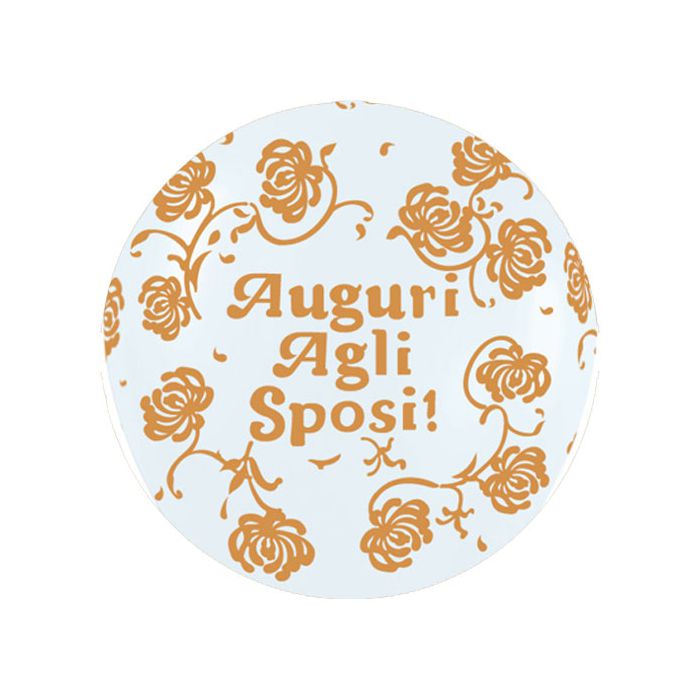 Palloncino Auguri Agli Sposi (36") Pz.5 Colore Satinato Bianco 406 Stampa Oro Cm.90 main product photo