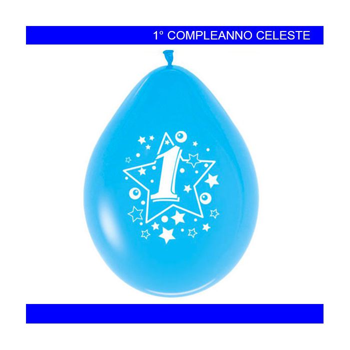 Palloncino 1° Compleanno Pz.20 Gonfiaggio Aria Cm.25.4 main product photo