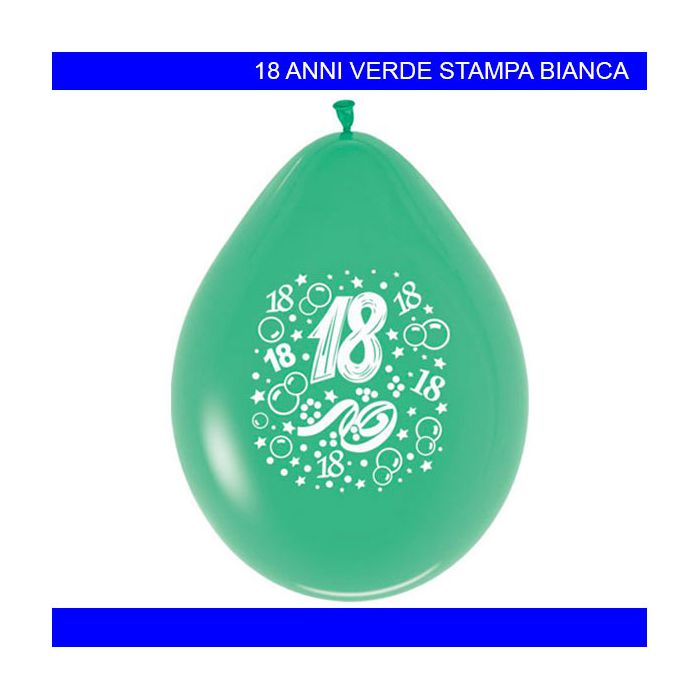 Palloncino 18 Anni Pz.20 Gonfiaggio Aria Cm.25.4 main product photo