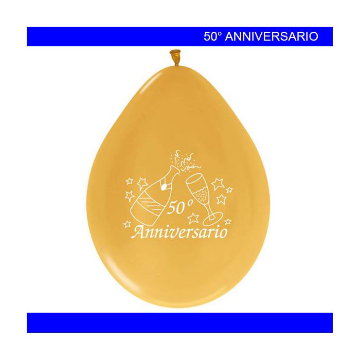 Palloncino 50° Anniversario Pz.20 Gonfiaggio Aria Cm.25.4 main product photo