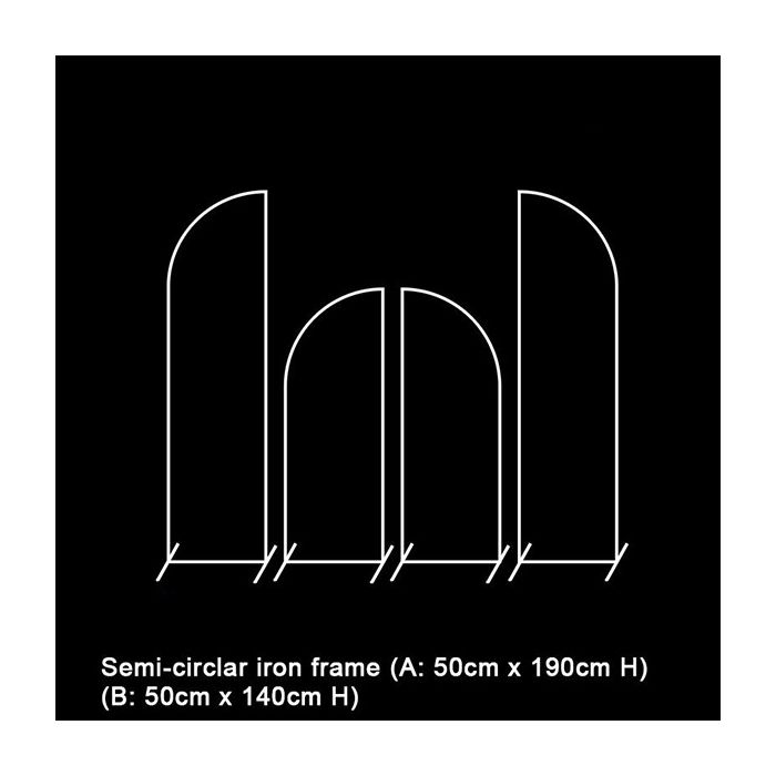 Telaio ferro semicircolare bianco pz. 2 cm.50 x 190h + 140h main product photo