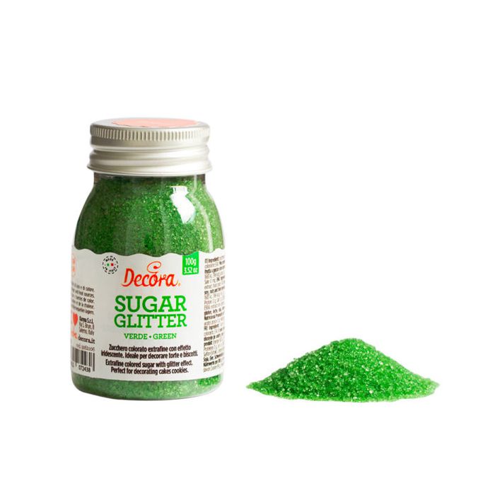 Zucchero Glitterato Verde 100g. main product photo