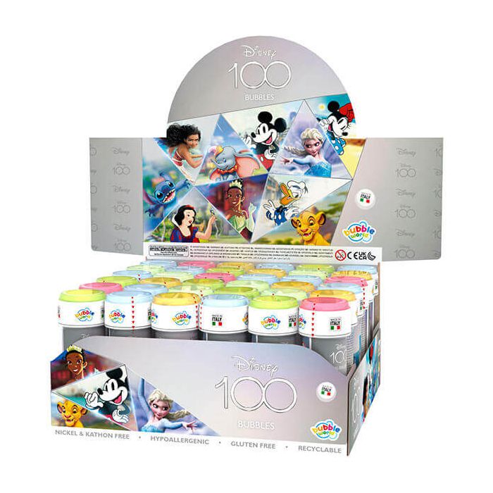 Bolle di sapone Disney D100 con grafiche celebrative del centenario, perfette per eventi esclusivi o collezione. main product photo