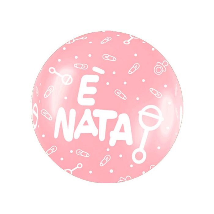 Palloncino E' Nata (36") Pz.5 Colore Satinato Rosa 409 Stampa Bianca Cm.90 main product photo