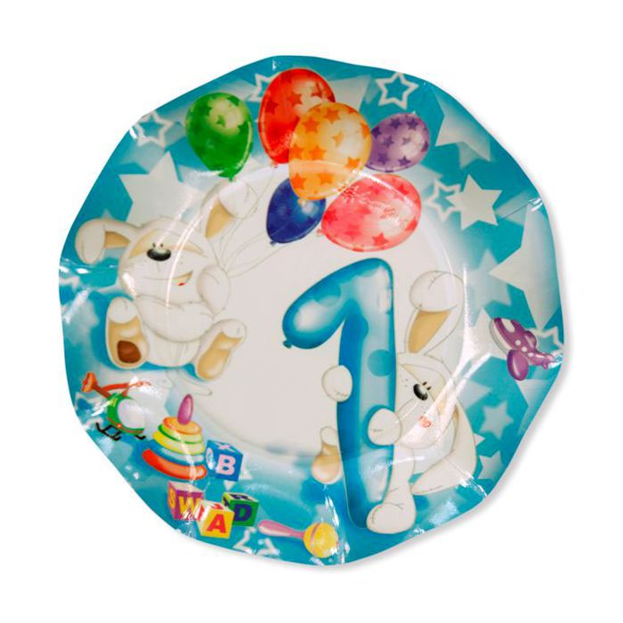 Piattini 1° Compleanno Bambino Pz.8 Cm.21 main product photo