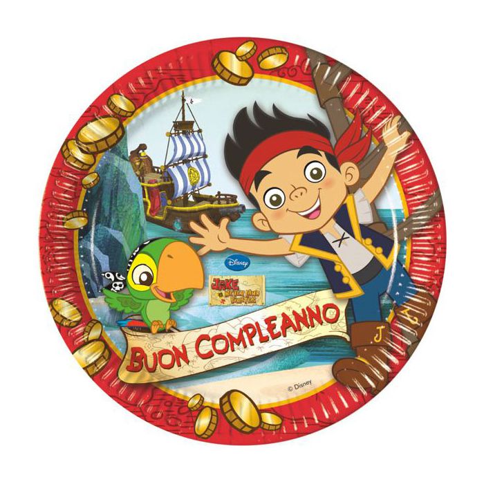 Piattini Jake E I Pirati Pz.8 Cm.20 - Buon Compleanno main product photo